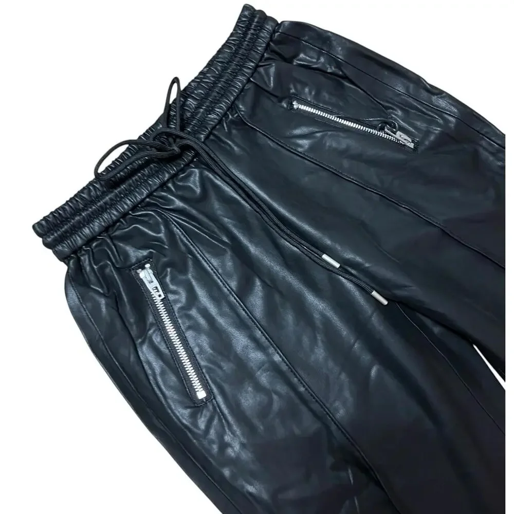Blank NYC‎ Faux Leather Pants 24 Black Streetwear Moto Biker Zipper